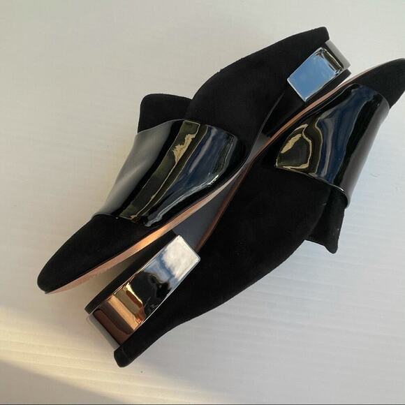 Schutz Eunice mule flat slide clog metallic heel - Picture 4 of 14